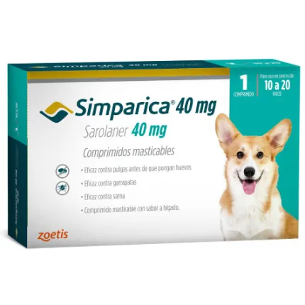 Simparica 40mg X 1 TAB (10 A 20 KG)